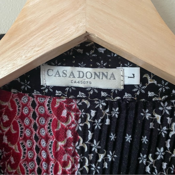 Cash Donna Blouse Lightweight Sparkle Linen Red / Black - Picture 6 of 7